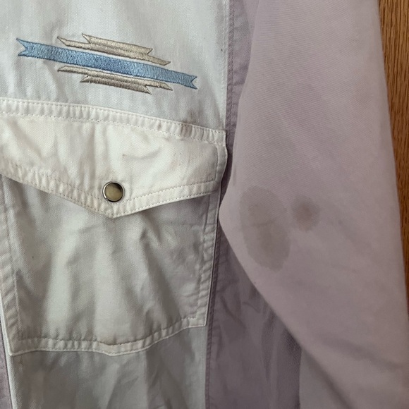 Wrangler vintage cotton 3 tone , pearl snap Western shirt - Picture 5 of 6